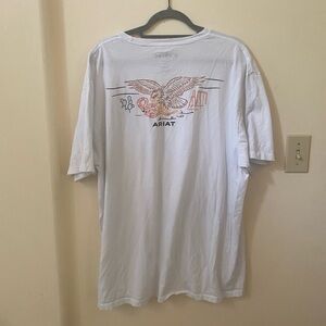 ARIAT BY BUCKLE MENS WHITE GRAPHIC EAGLE SNAKE 100% COTTON T SHIRT SIZE XXL